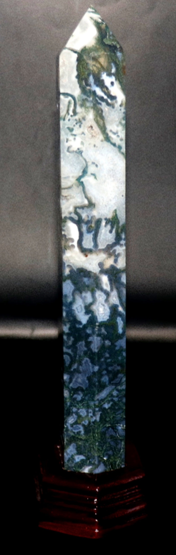 Green Moss Agate Gemstone Tower