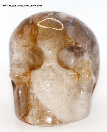 Golden Healer Gemstone Carved Skull