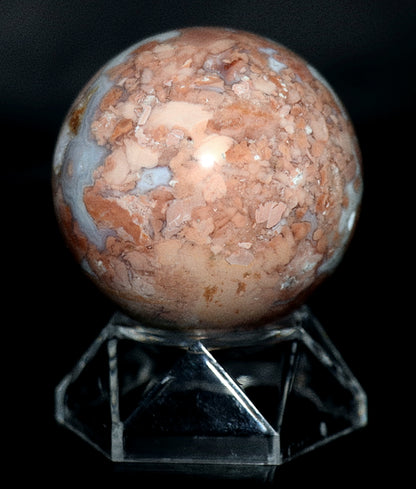 Cotton Candy Agate Gemstone Clear Sphere  Stand