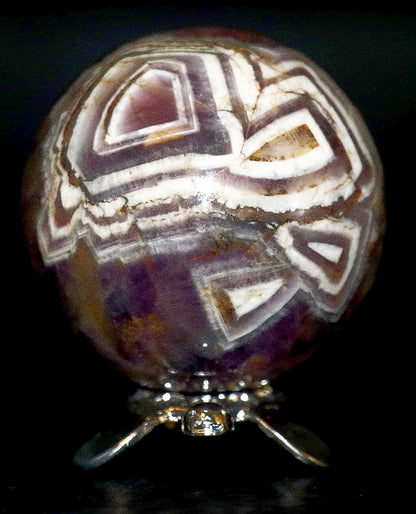 35 - 45mm Dream Purple Amethyst Sphere & Silver Turtle Sphere Stand