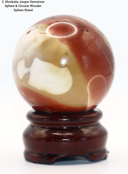 50mm Mookaite Jasper Gemstone Sphere & Circular Stand