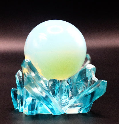 Opalite Sphere & Fabricated Crystal Stand