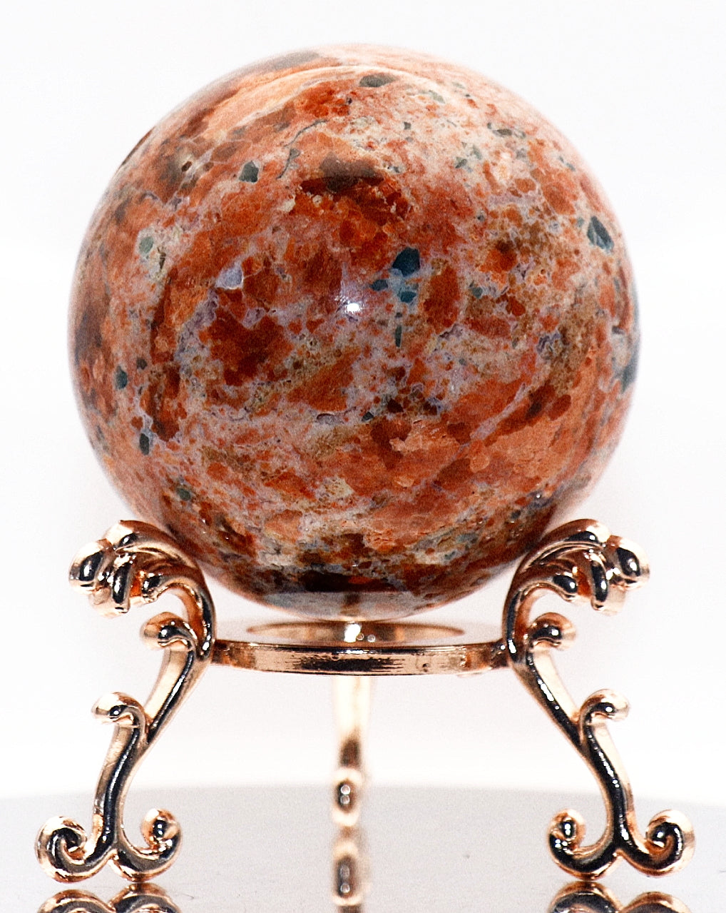 Sunstone Gemstone Sphere & Sphere Stands