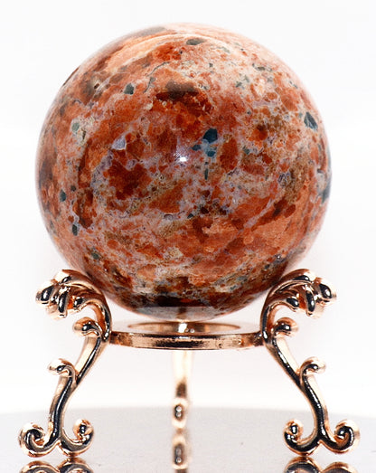 Sunstone Gemstone Sphere & Sphere Stands