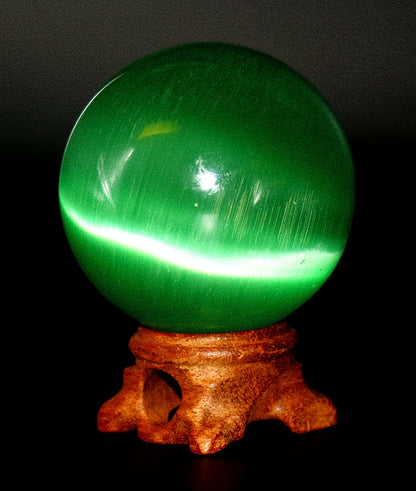Pulsera de piedras preciosas de ojo de gato verde