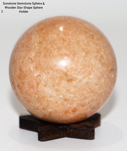 Sunstone Gemstone Sphere & Sphere Stands