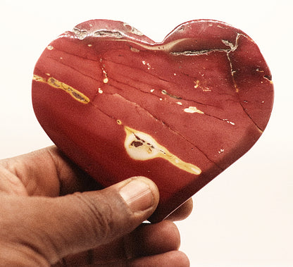 Mookaite Jasper Gemstone  Curved Hearts & Hearts Stands