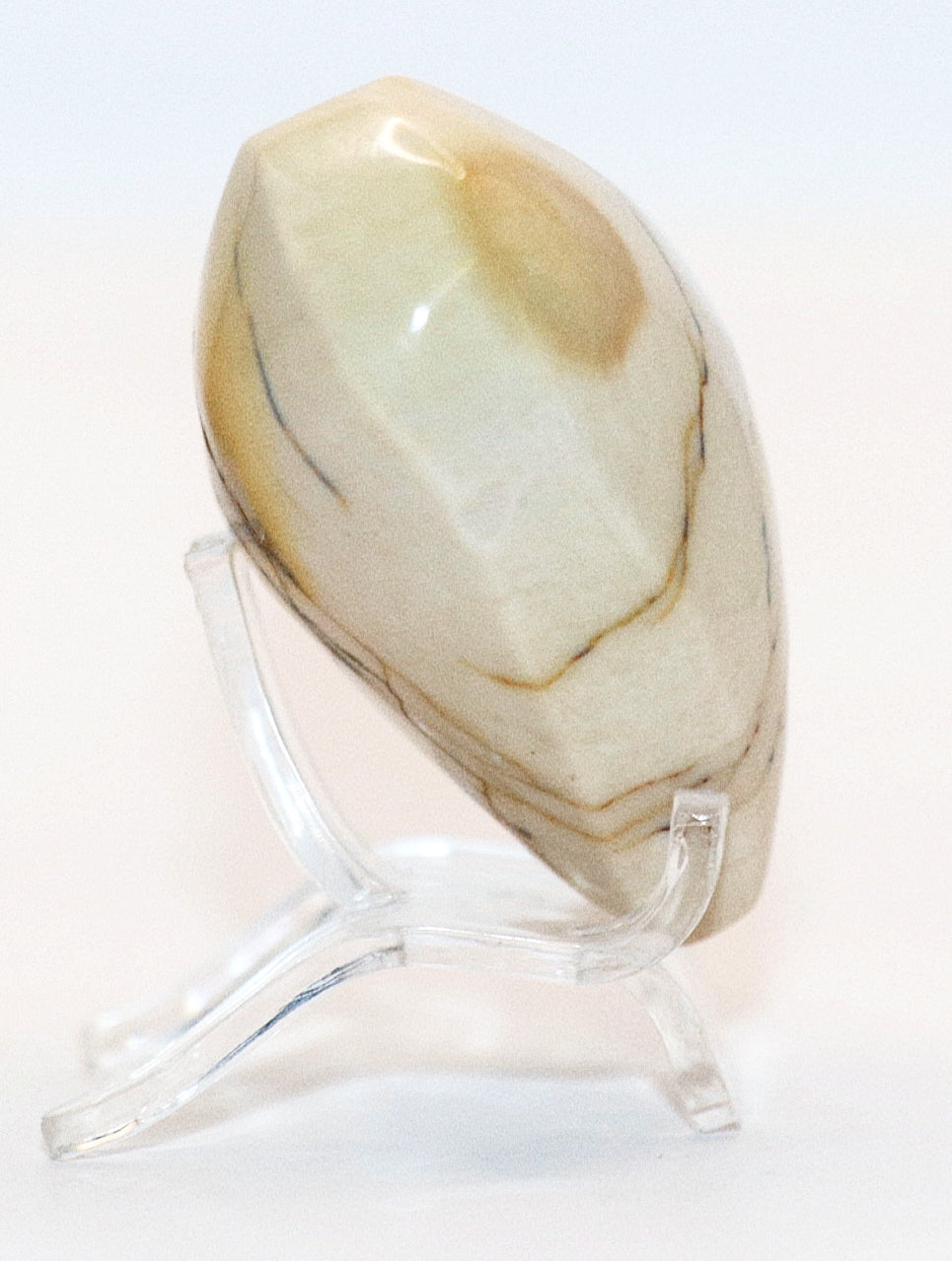 Mookaite Jasper Gemstone Carved Heart & Heart Stand