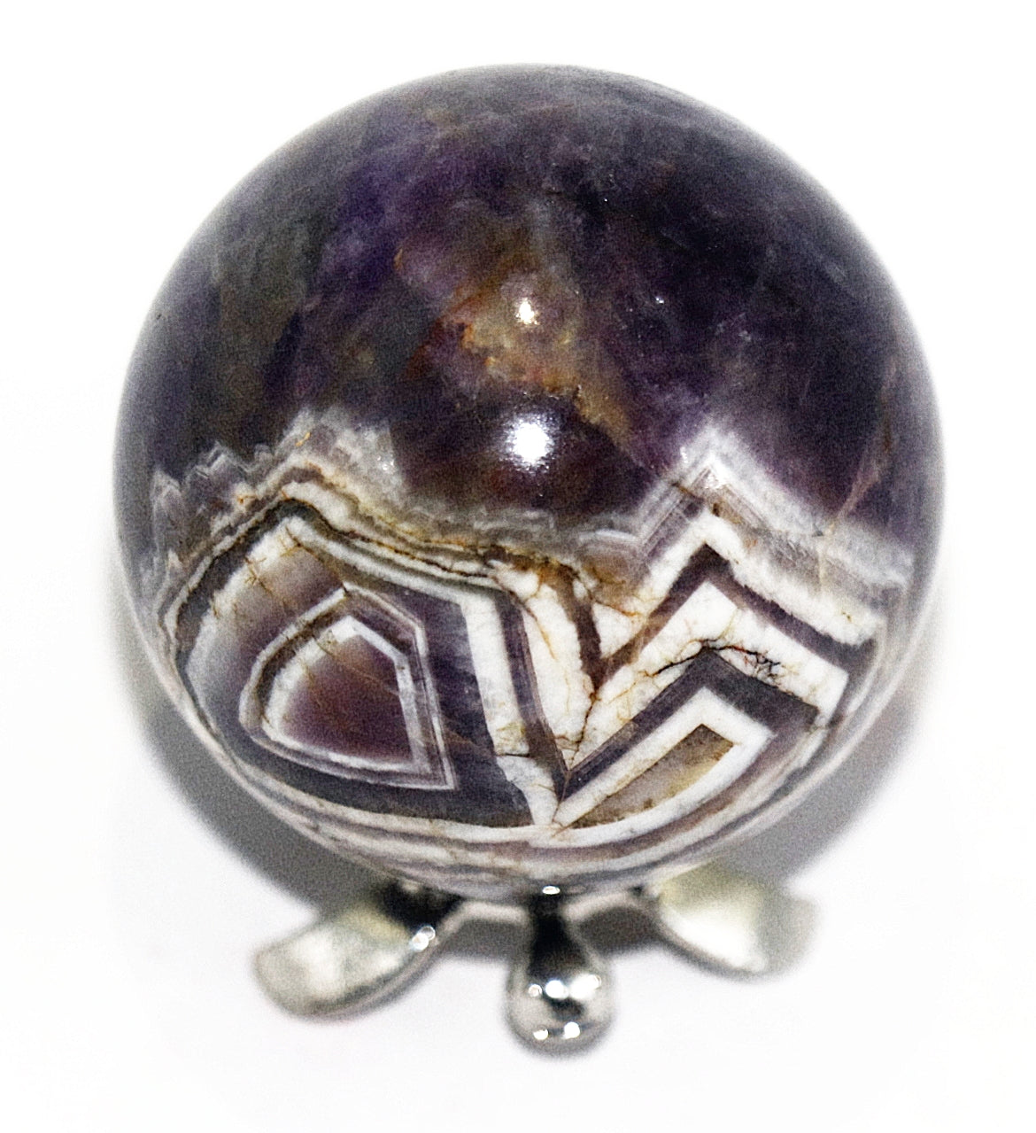 35 - 45mm Dream Purple Amethyst Sphere & Silver Turtle Sphere Stand