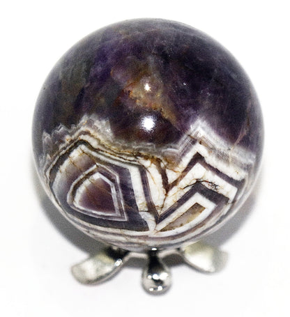 35 - 45mm Dream Purple Amethyst Sphere & Silver Turtle Sphere Stand
