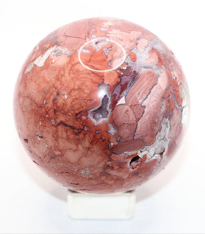 Cotton Candy Agate Gemstone Clear Sphere  Stand