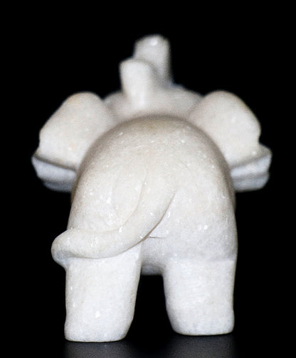 White Jade Gemstone Carved Elephant