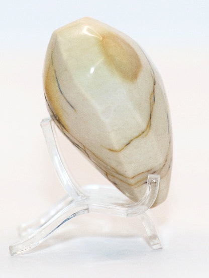 Mookaite Jasper Gemstone  Curved Hearts & Hearts Stands