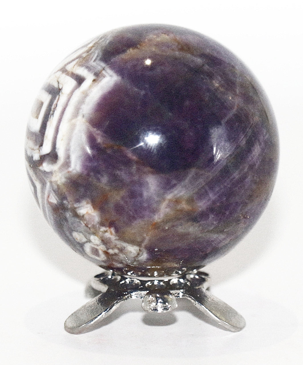 35 - 45mm Dream Purple Amethyst Sphere & Silver Turtle Sphere Stand