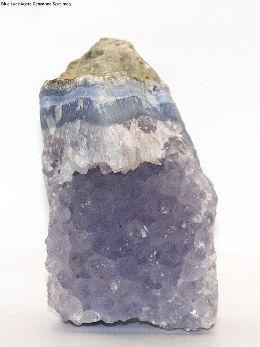 Blue Lace Agate Gemstone Specimen & Stand