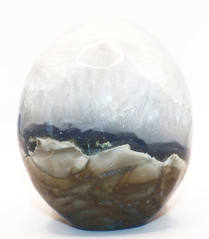 Volcanic Agate Gemstone Curved Skull With UV Reaction