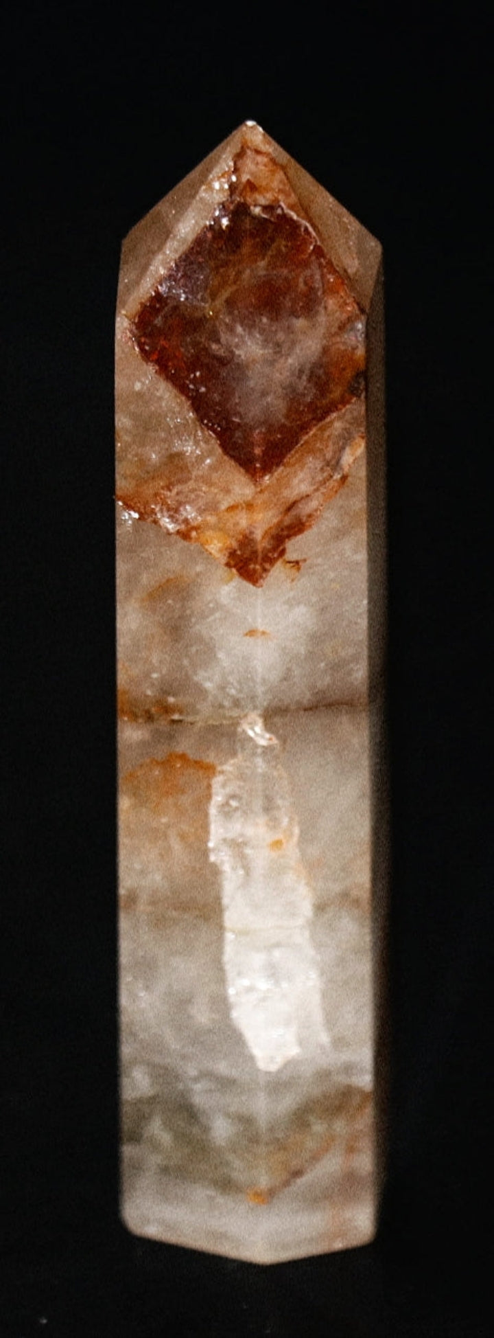 Rare Fire Quartz fussed with Golden Healer Gemstone Towers
