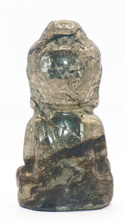 Pyrite Curved Buddha Meditating Gemstone