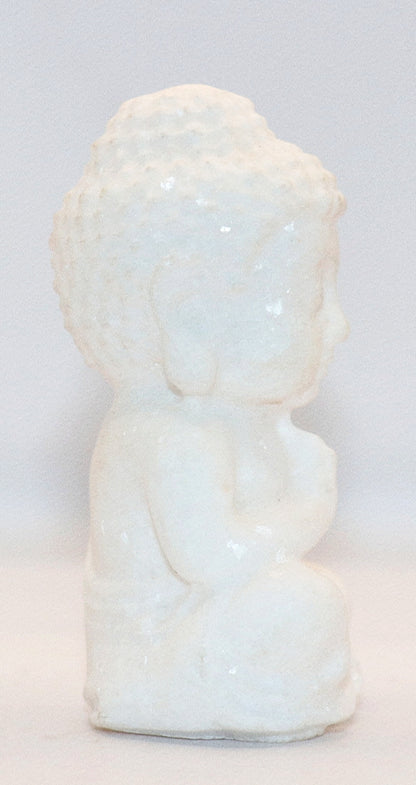 White Jade Gemstone Carved of Buddha Meditating