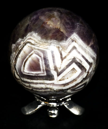 35 - 45mm Dream Purple Amethyst Sphere & Silver Turtle Sphere Stand