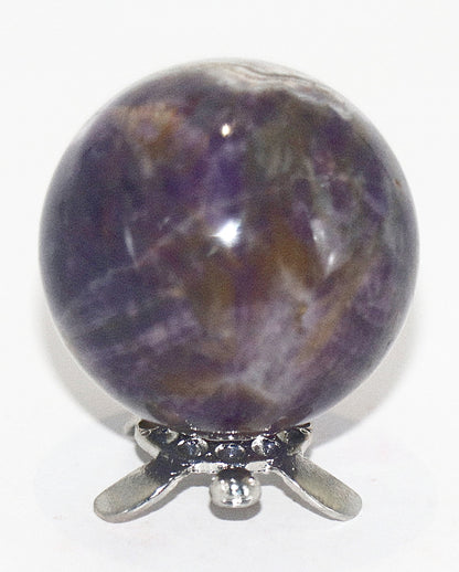 35 - 45mm Dream Purple Amethyst Sphere & Silver Turtle Sphere Stand