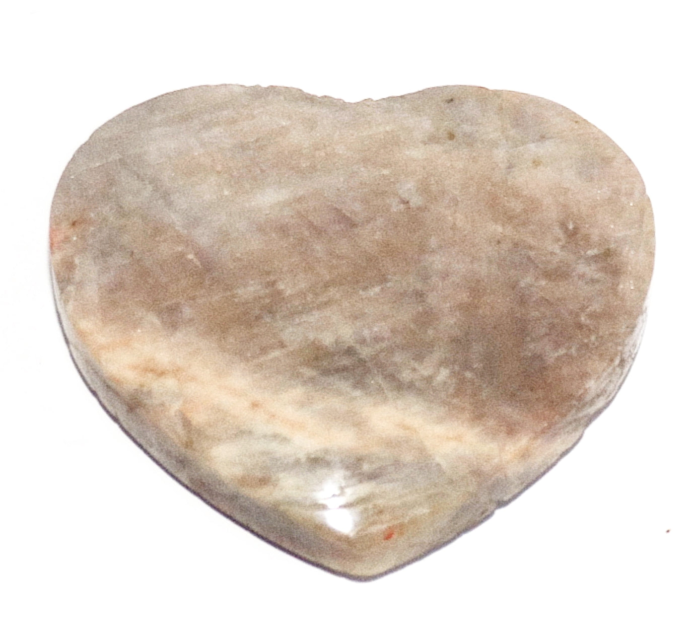 Blue Flash Moonstone Carved Hearts Gemstone & Stand