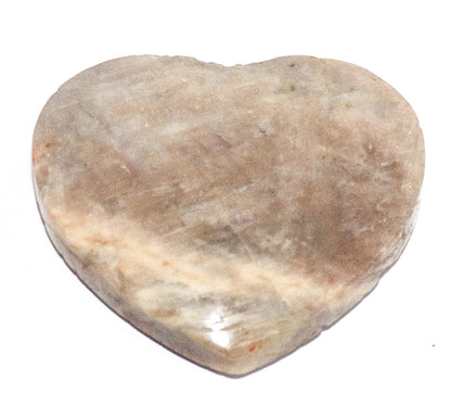Blue Flash Moonstone Carved Hearts Gemstone & Stand