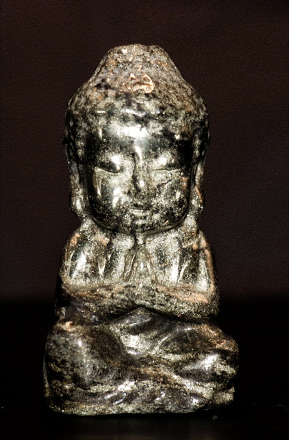 Pyrite Curved Buddha Meditating Gemstone