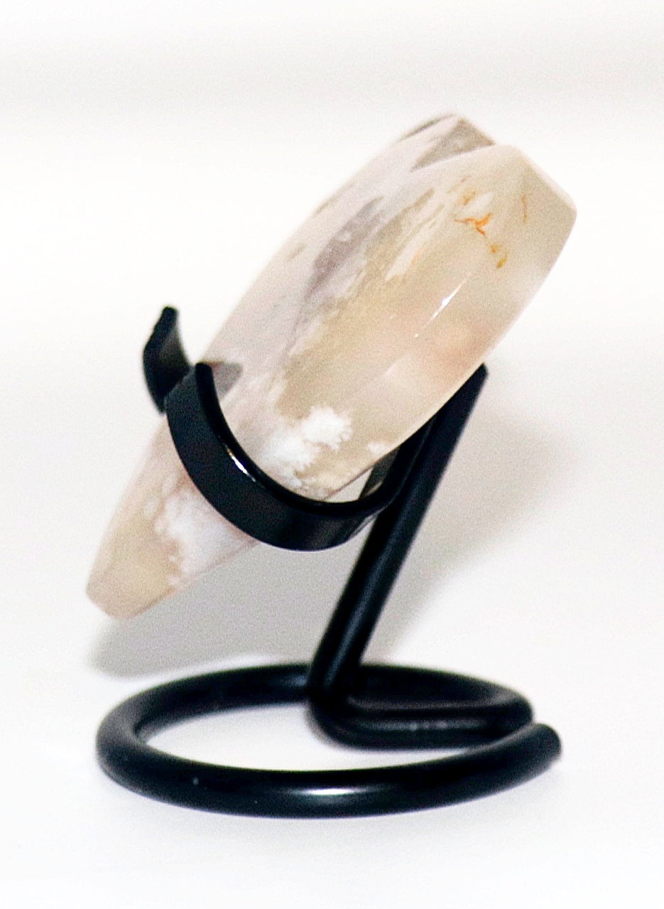 Amethyst Curved Heart Gemstone & Heart Stand