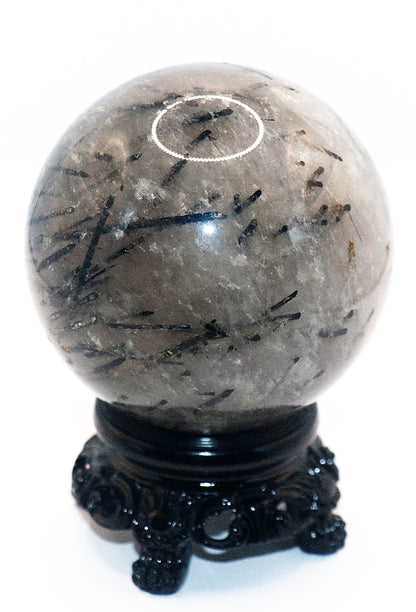 Rare 70 - 80mm 58mm - 78mm - 88mm Black Tourmaline Gemstone Spheres & Stand