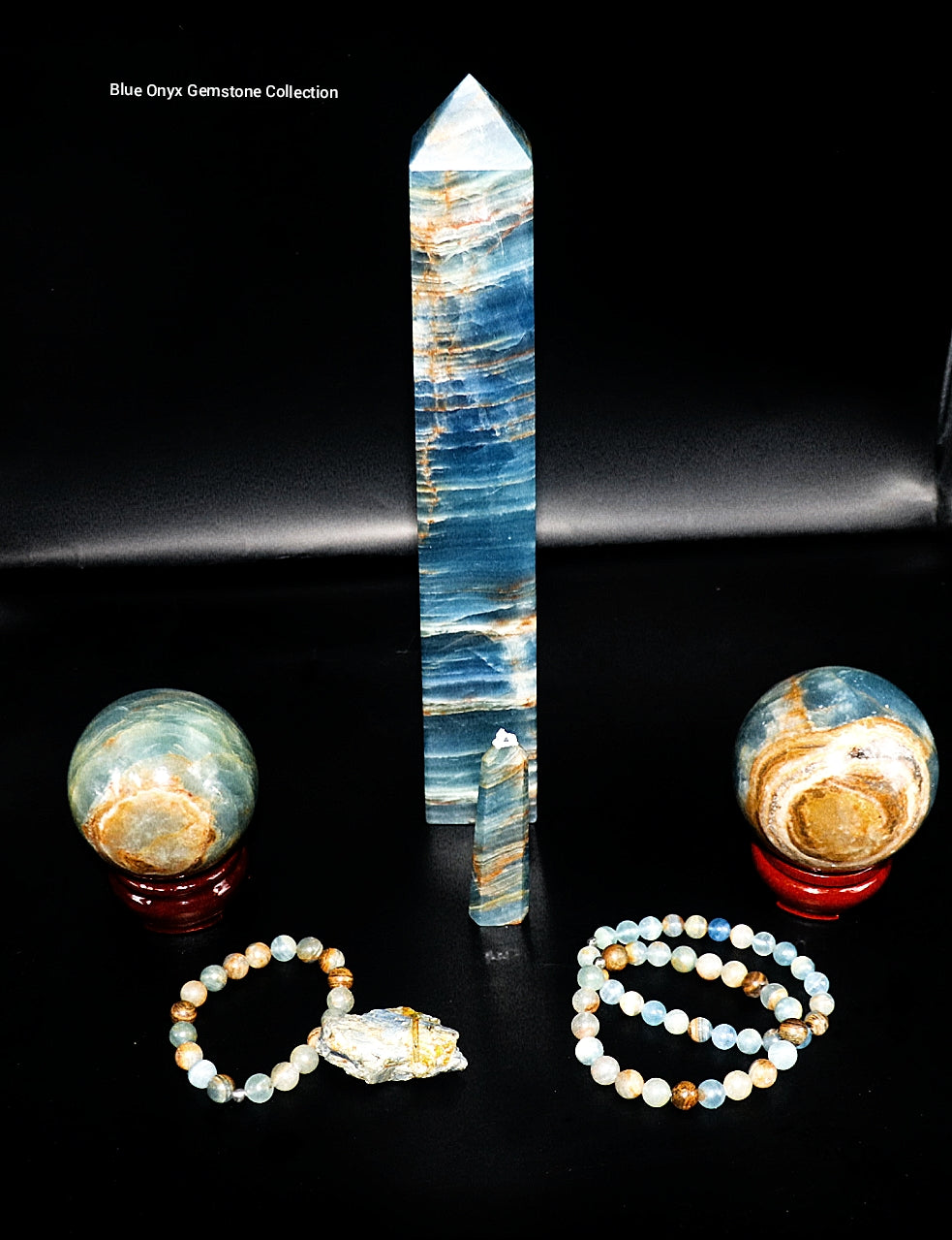 Blue Onyx Gemstone Towers