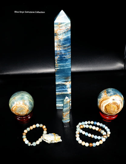 Blue Onyx Gemstone Towers