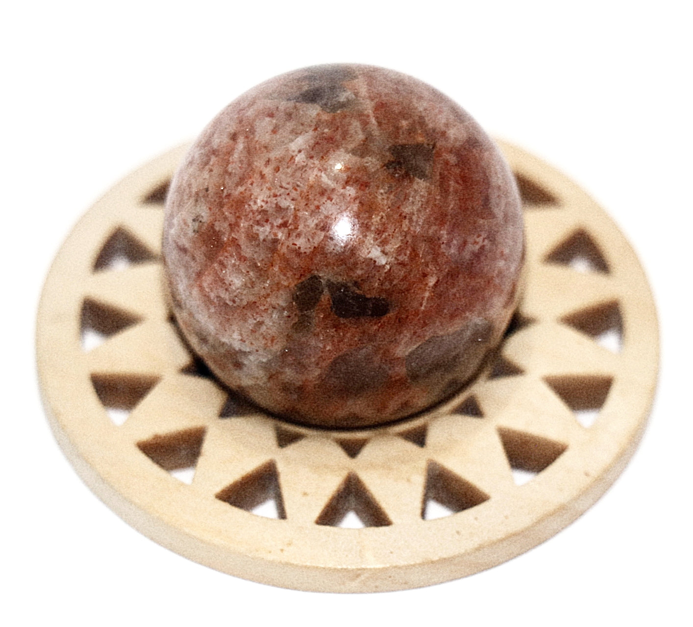 Sunstone Gemstone Sphere & Sphere Stands