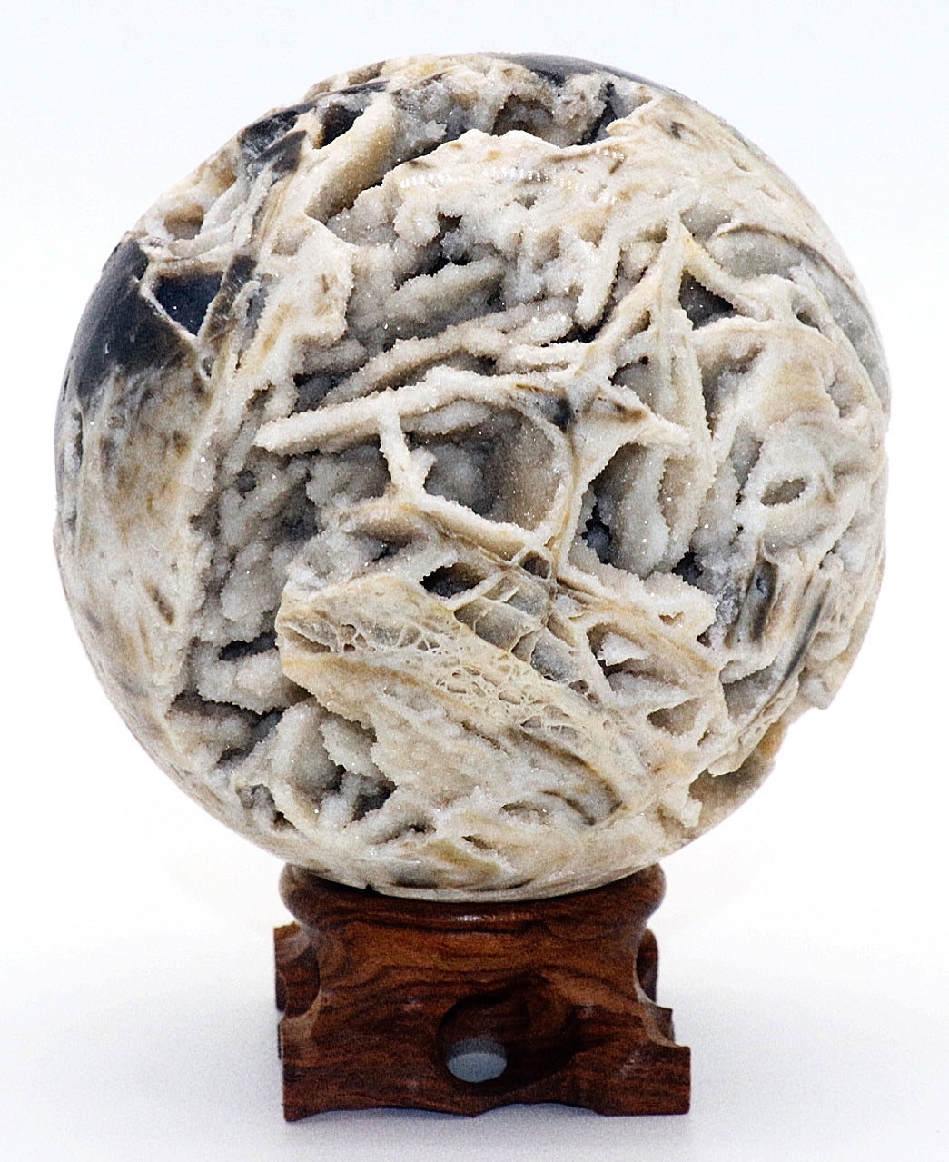 Gemstone Spheres & Stands Sphalerite Gemstone Sphere & Wooden Tree Stand