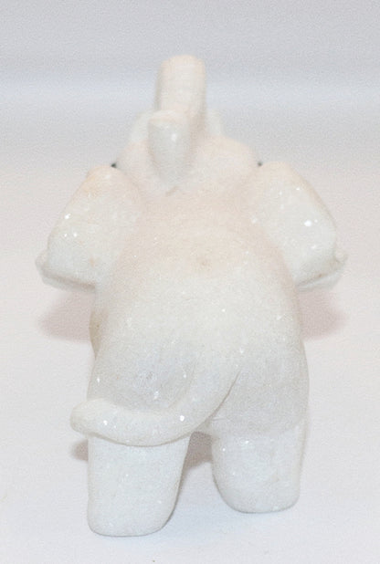 White Jade Gemstone Carved Elephant
