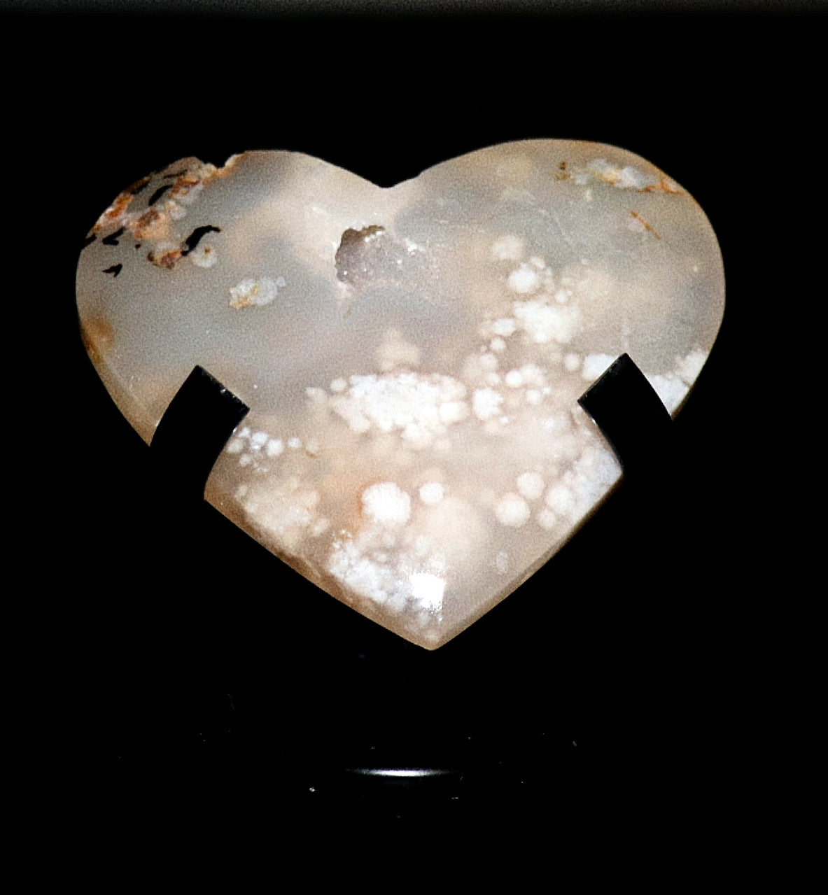 Amethyst Curved Heart Gemstone & Heart Stand