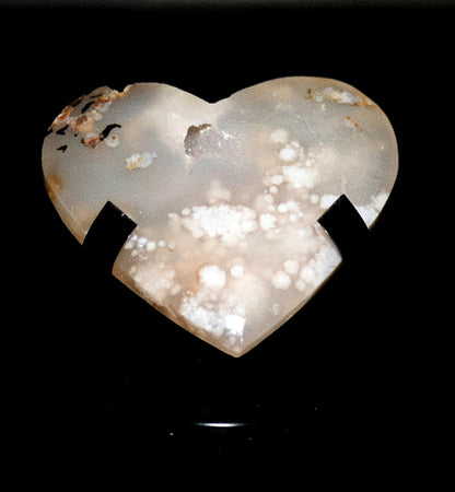 Amethyst Curved Heart Gemstone & Heart Stand