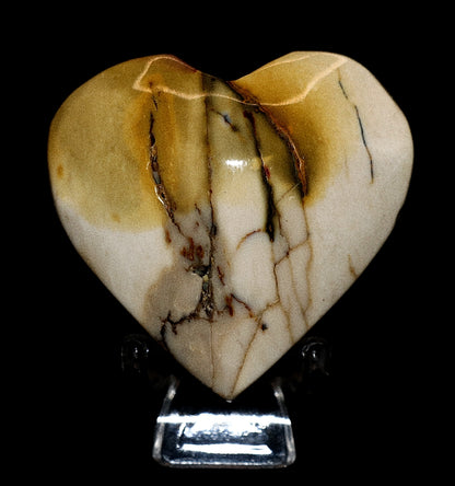 Mookaite Jasper Gemstone  Curved Hearts & Hearts Stands