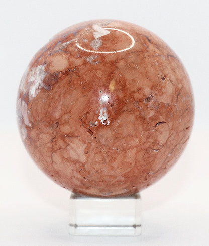 Cotton Candy Agate Gemstone Clear Sphere  Stand