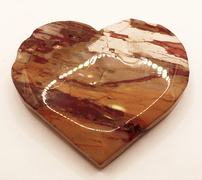 Mookaite Jasper Gemstone  Curved Hearts & Hearts Stands