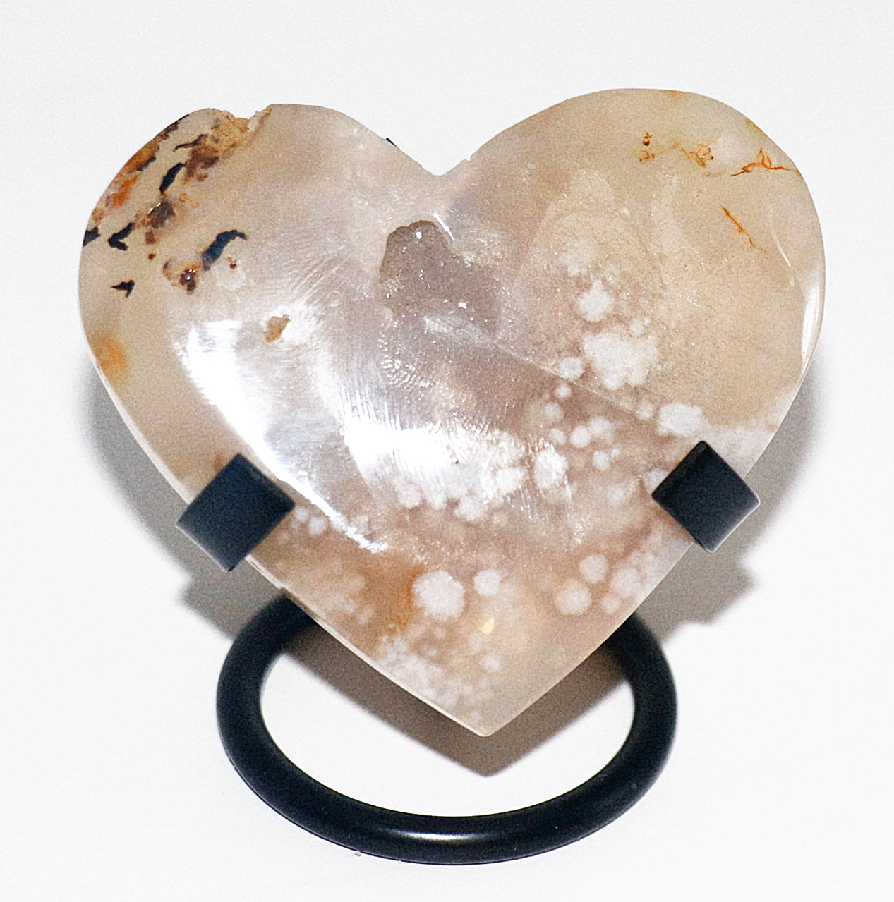 Amethyst Curved Heart Gemstone & Heart Stand