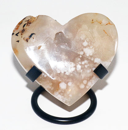 Amethyst Curved Heart Gemstone & Heart Stand