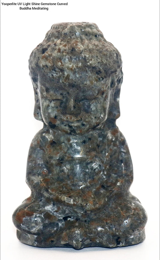Yooperlite UV Light Shine Gemstone Curved Buddha Meditating