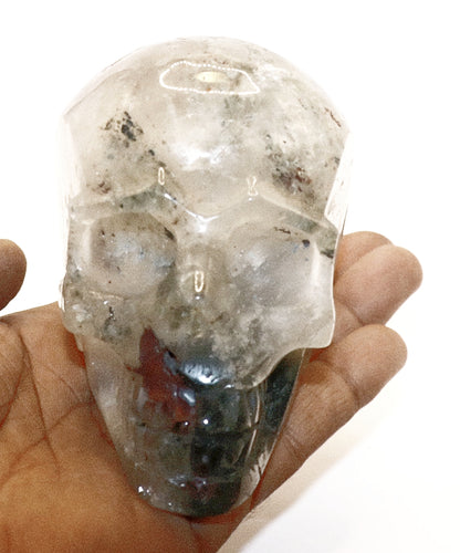 Rare Garden Quartz Gemstone Curved Skull