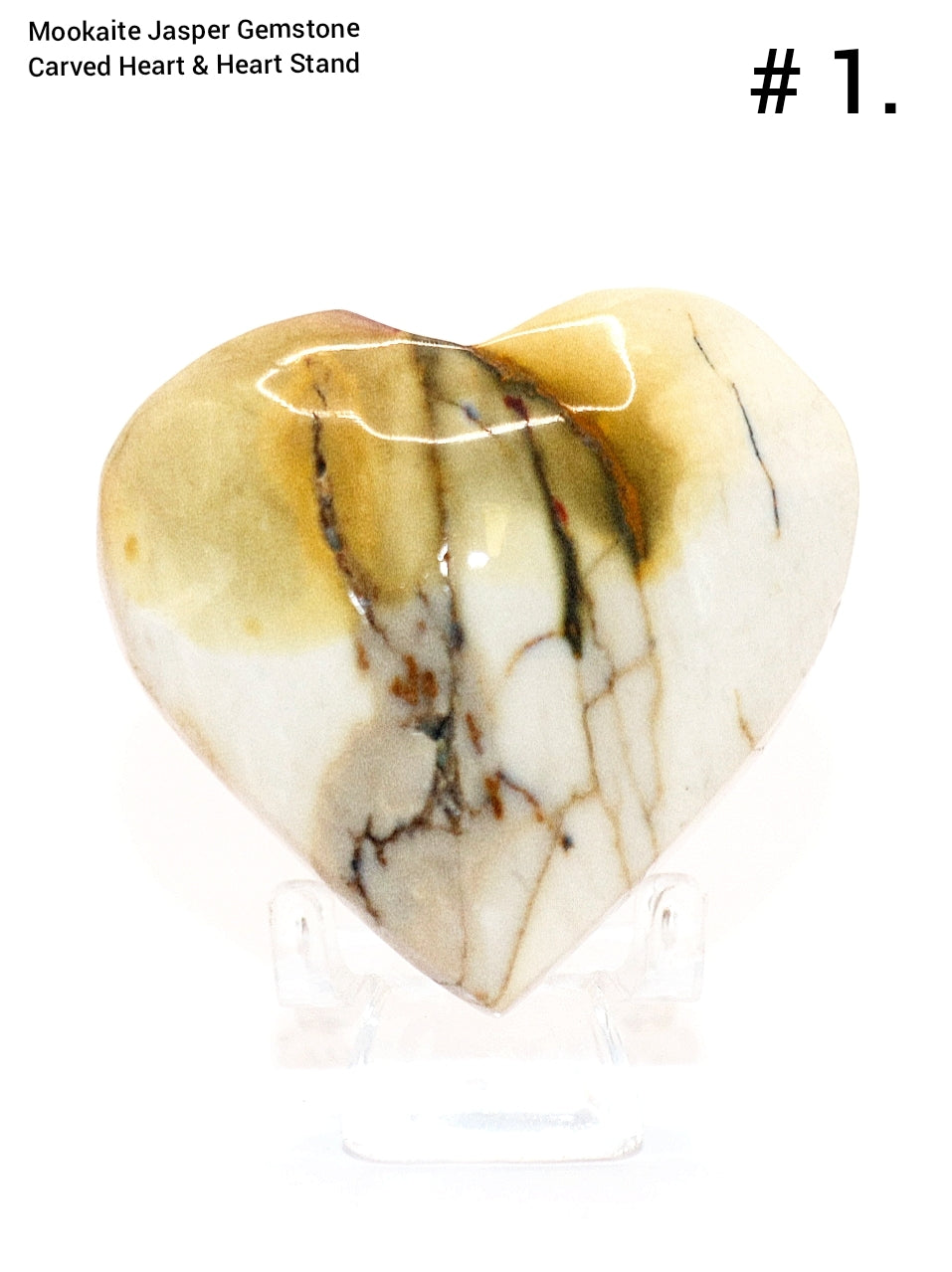 Mookaite Jasper Gemstone  Curved Hearts & Hearts Stands