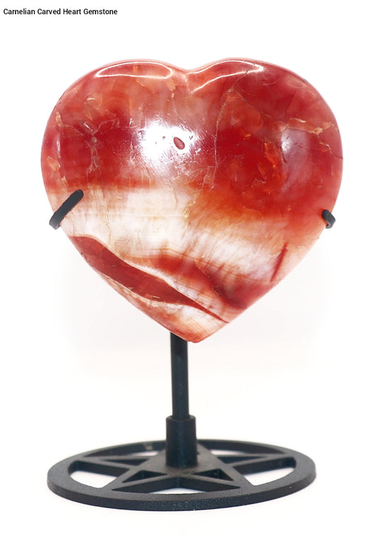 Carnelian Carved Heart Gemstone Success Active