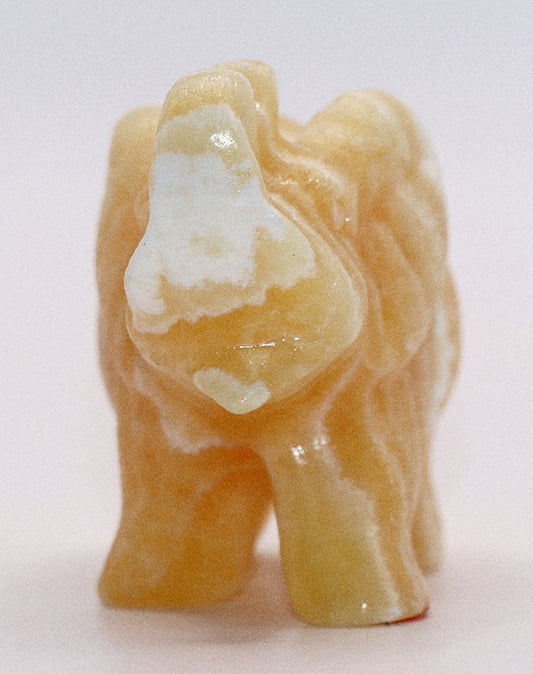 Honey Calcite Gemstone Carved  Elephant