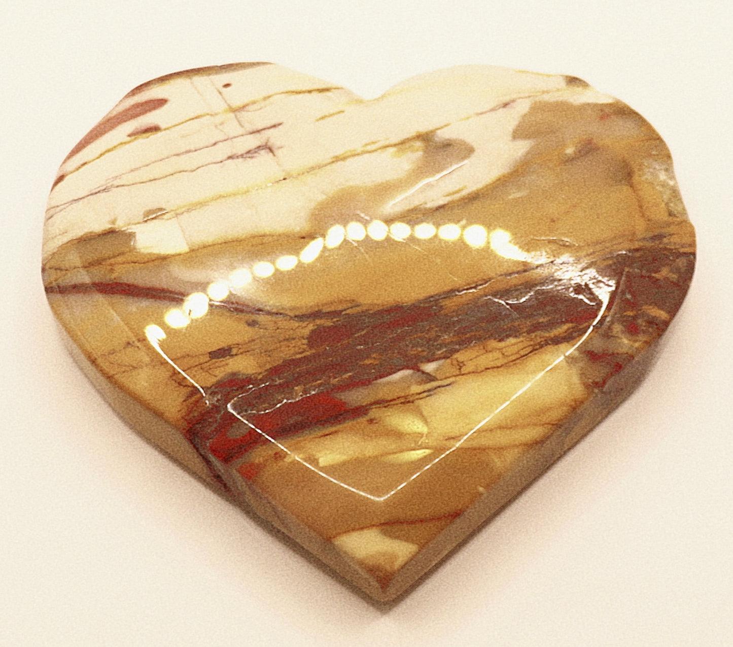Mookaite Jasper Gemstone  Curved Hearts & Hearts Stands
