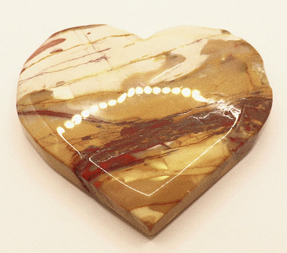 Mookaite Jasper Gemstone  Curved Hearts & Hearts Stands