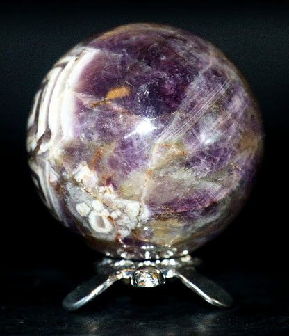 35 - 45mm Dream Purple Amethyst Sphere & Silver Turtle Sphere Stand